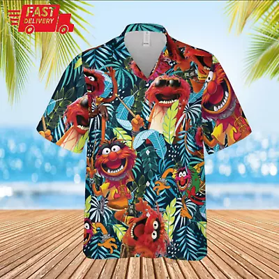 Let's Drum Animal The Muppets Green Tropical 3D HAWAII Shirt Halloween Gift • $11.89