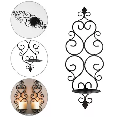 Wall Candle Sconces Vintage Swirling Iron Wall Hanging Decorative Candle Holder • £8.06