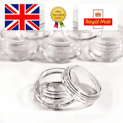 20 X 5ml Empty Clear Plastic Pot With Clear For Samples Travel Cosmetics Jdc20 • £4.99