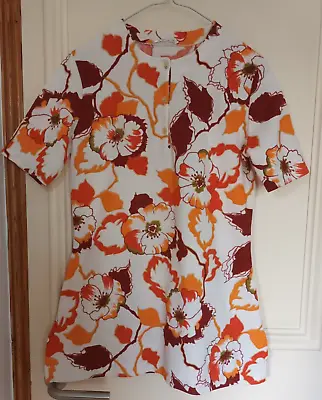 60s /70s Mod Blouse Great Flower Print Size 10/12 • £12