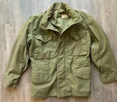 Vtg U.S. Military M-65 Field Coat Jacket With Hood 8405-782-2936 Small Short • $114.33