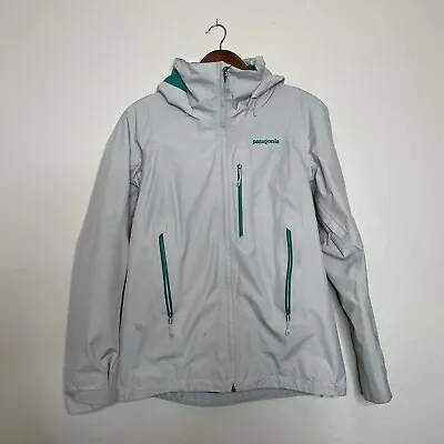 Patagonia Women’s Size Medium Gray And Teal Goretex Rain Jacket Ski Shell • $48