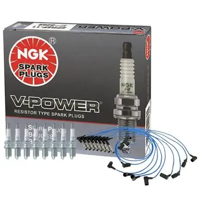 NGK Spark Plug Wire Set & 8 V-Power Spark Plugs Kit For MB W140 W124 R129 V8 • $309.95