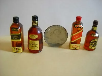 Dollhouse Miniature 4 Bottles Of Liquor 1:12 Scale • $6.99