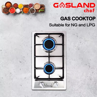 GASLAND Chef Gas Cooktop 30cm 2 Burners Stainless Steel NG LPG Stove Top AU Plug • $209.99