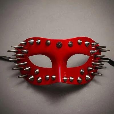 RED Masquerade Ball Costume Spike Mask Halloween Cosplay Costume Dance Party • $15.90