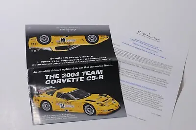 Danbury Mint The 2004 Team Corvette C5-r For 1:12 Scale Model Brochure • $22