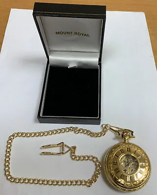 Mount Royal Double Half Hunter Gold Plated Pocket Watch - Yellow Gold  • $111.89