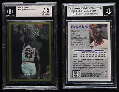 1996-97 Topps Finest Rare - Gold Michael Jordan Rare Gold #291 BGS 7.5 HOF • $340