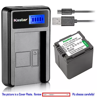 Kastar Battery LCD Charger For Panasonic VW-VBG260 HDC-HS250 HDC-HS300 HDC-HS700 • $8.59