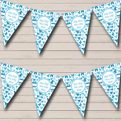 Beautiful Sky Blue Butterfly Shabby Chic Garden Tea Party Bunting Banner • £4.99
