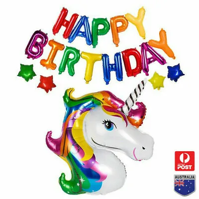 Giant Huge UNICORN FOIL Balloon Kids Birthday Party Decorations • $4.89