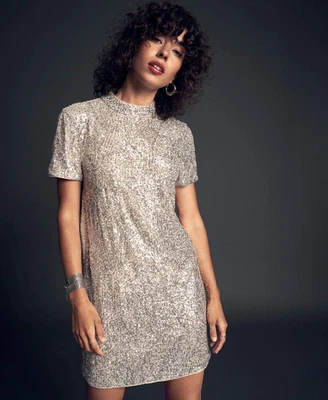 £45.49 • Buy Superdry Womens High Neck Sequin T-Shirt Dress