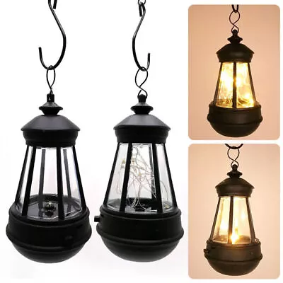 LED Solar Powered Hanging Lantern Lights Garden Waterproof Outdoor Lamp Decor UK • £6.29