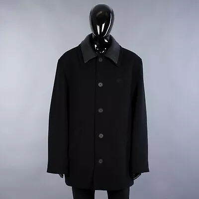 BALENCIAGA 3090$ Black Cashmere & Wool Peacoat - Leather Collar Oversized • $876