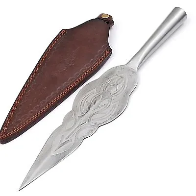 Haleth Large Decorative Ornate High Carbon Steel Sharpened Point Spear Head • $34.99