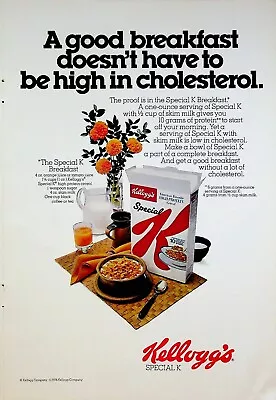 1977 Kellogg's Special K Breakfast Cereal Vintage 70s Print Ad Marigold Flowers • $22.21