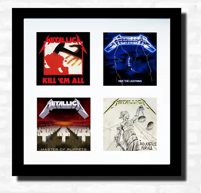 METALLICA Hetfield LP Record Style  Prints 4 Cut Out Mounted Framed MADE IN UK • £18.99