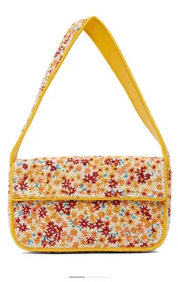 $245 • Buy Staud Tommy Yellow Beaded Bag NWT 