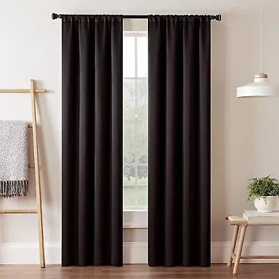 Eclipse Darrell Modern Blackout Thermal Rod Pocket Window Curtains For Bedroom • $17.09