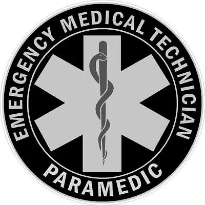 Subdued Black EMT Paramedic Star Of Life Reflective Decal Rescue Firefighter • $5.25