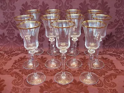 Mikasa Jamestown Clear (Gold) Crystal 8-5/8  Wine Glasses- Set Of 11 -Excellent! • $99.99