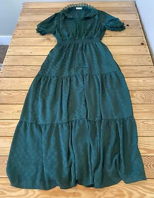 Max Studio Women’s Lace Detail Maxi Dress Size L Green L1 • $19.90