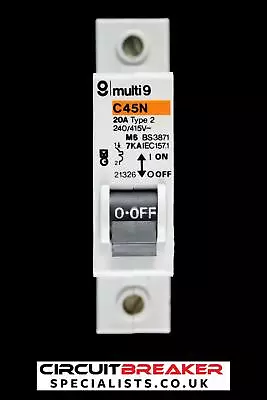 Merlin Gerin 20 Amp Type 2 M6 Mcb Circuit Breaker 21326 C45n • £5.37