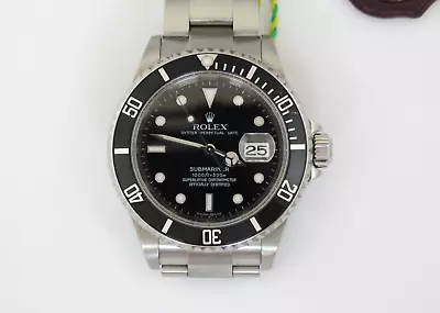 ROLEX OYSTER PERPETUAL DATE SUBMARINER S/STEEL 40mm REF. 16610 GOOD CONDITION!! • $8750