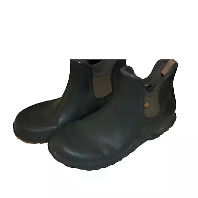 Bogs Men's Basin Chelsea Boot Waterproof Rubber Green Ankle Boots Size 9 • $55