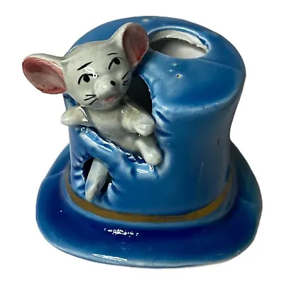 Vintage Mouse In Blue Top Hat Toothpick Holder Made In Japan • $4.78