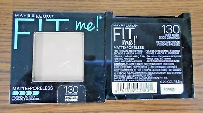 2-MAYBELLINE FIT ME! MATTE+PORELESS FOUNDATION 130 BUFF BEIGE 0.29oz EACH SEALED • $11.89