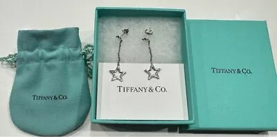 Tiffany & Co. Star Link Drop Earrings Silver Chain From Japan • $276.99
