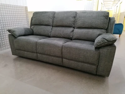 £649 • Buy Oak Furnitureland 3 Seater Recliner Sofa Plush Charcoal Fabric Goodwood RRP 1249
