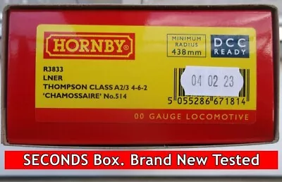 SECONDS BOX. R3833 Hornby OO Gauge LNER Thompson Class A2/3 No 514 Chamoissaire • £149