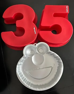 Numbers 3 & 5 Silicone Cake Pan Lot + Wilton Elmo Cake Pan - Used Once • $12