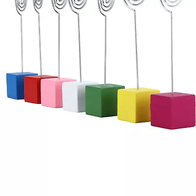 7x Table Number Holders Colorful Wooden Simple Portable Card Stands Hot • £7.27
