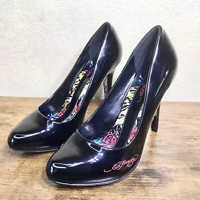 Ed Hardy West LA Stiletto Heels True Love Tattoo Black Womens Size 8 - 10SWL102W • $49.95