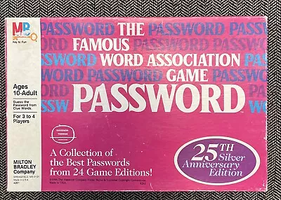 Vintage PASSWORD Board Game Silver 25th Anniversary Edition 1986 100% COMPLETE • $25