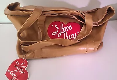 I  LOVE LUCY Tan Faux Leather  Purse Tote - New With Tags Unused. • $75