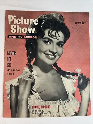 Vintage Picture Show Magazine 1960 Yvonne Monlaur Brides Of Dracula Jimmy Darre • $15