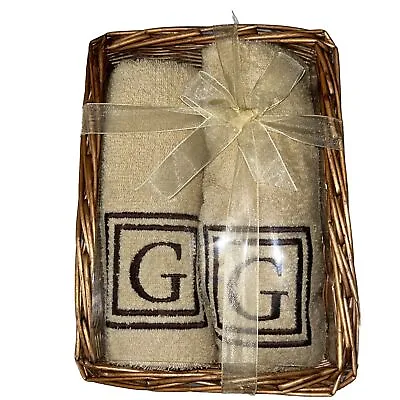 Kitchen Towels Terry Beige/Tan-Monogram G-Kirkland Allure-New With Tags • $9.75