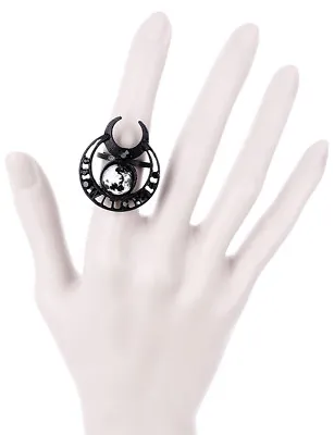 Witch Moon Ring - Witchy Moon Occult Crescent Moon Fashion Ring • $19