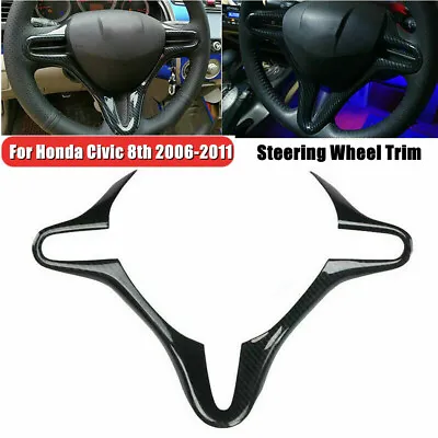 Steering Wheel Trim Cover Frame Carbon Fiber For Honda Civic 8th FD2 2006-2011 • $15.49