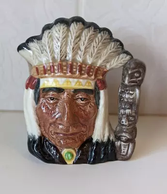 Royal Doulton Character Jug  North American Indian  Small 4  D6614 Mug Figurine • $24