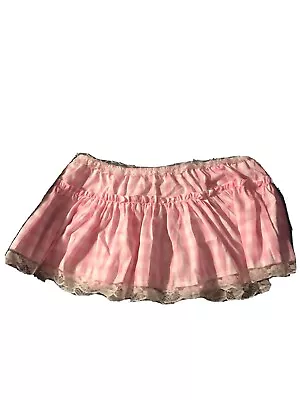  Lingerie Pink &White Frilly Lace Short Skirt-  Elastic Waist New No Tags- XL • $5