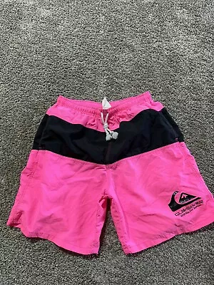 Quiksilver Swim Trunks Mens Small 28 To 30 Board Shorts Nylon Swimwear Vintage • $15.99