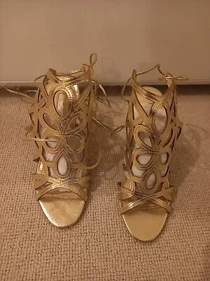 Miss Selfridge Gold Party Shoes • £20