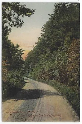 Vassalboro Maine Vintage Postcard View Of Drive-way Near Oak Grove Seminary • $2