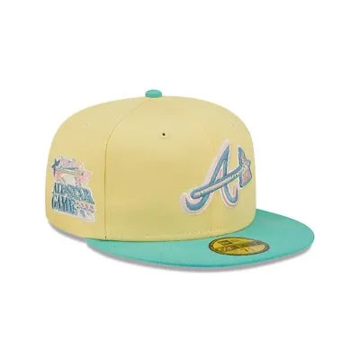 $39.99 • Buy Atlanta Braves 2-Tone New Era 2000 ASG Side Patch 59Fifty Fitted Hat - Green UV